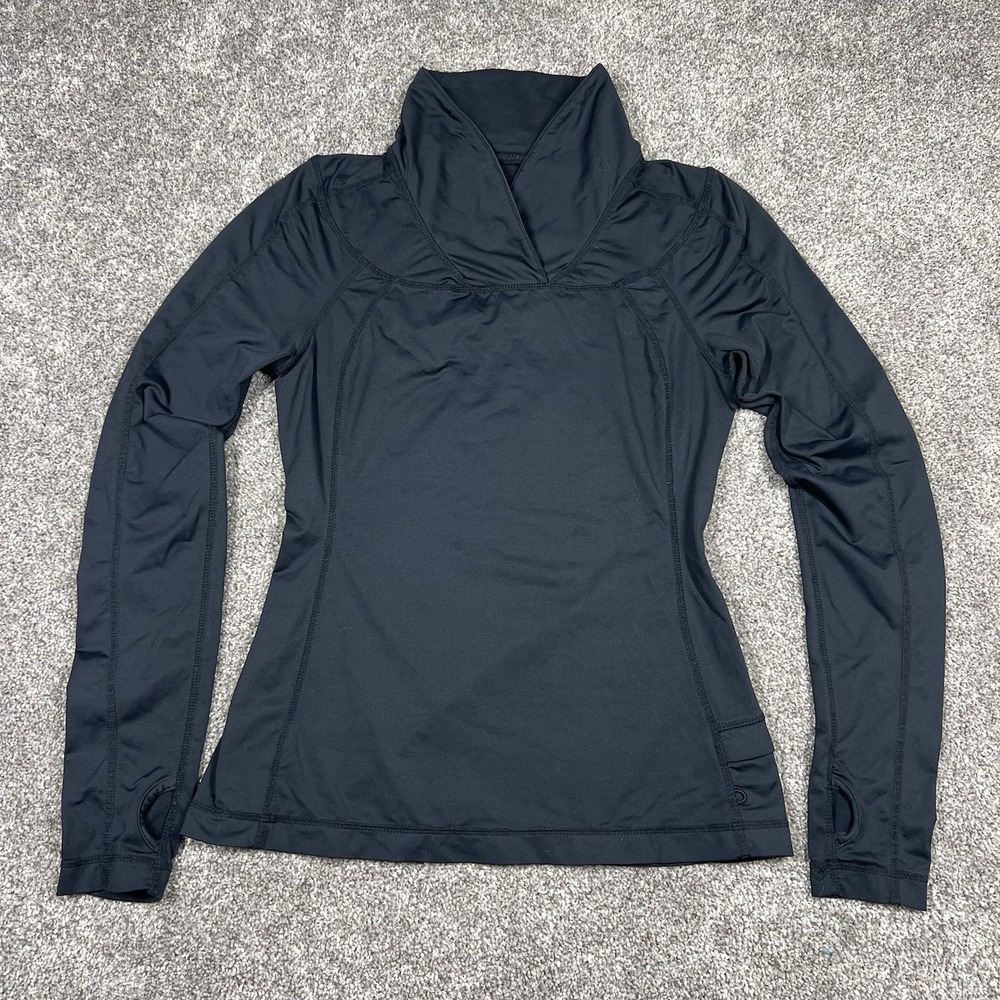 Lululemon Women's Black Run Trail Tech Long Sleeve Gym Workout Running Size 6/8